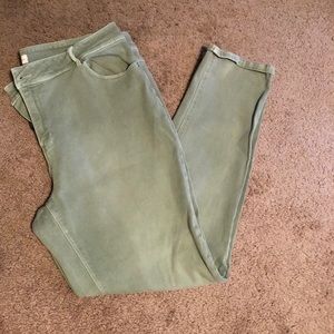 Green skinny jeans
